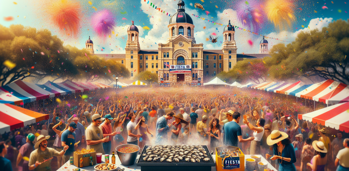 alt_text: Festival Oyster Bake di kampus tua, penuh musik, makanan, dan kebersamaan meriah.