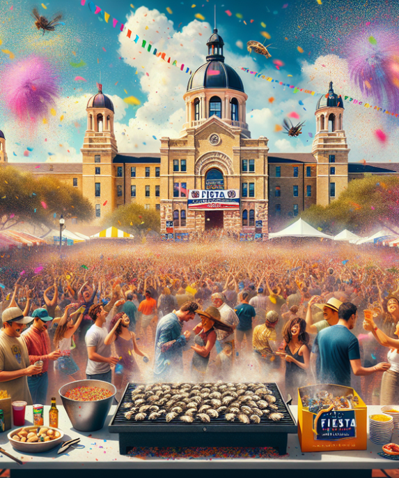 alt_text: Festival Oyster Bake di kampus tua, penuh musik, makanan, dan kebersamaan meriah.