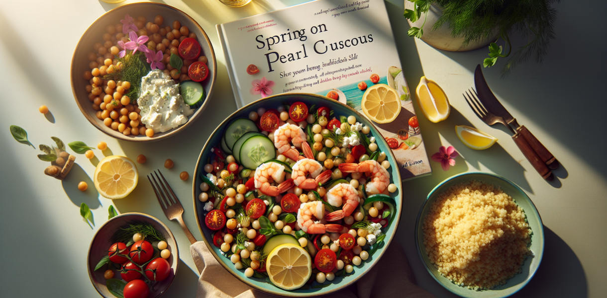 alt_text: Salad couscous mutiara dengan buncis, penuh warna dan segar, cocok untuk musim semi.