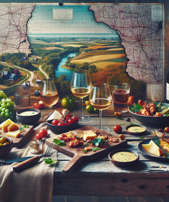 alt_text: Pemandangan kuliner Dubuque County, Iowa, dengan beragam hidangan lokal dan suasana yang hangat.