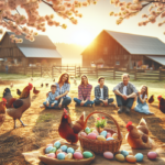 alt_text: Desain Paskah hijau: telur cokelat berubah jadi bom benih, berfokus pada keberlanjutan.
