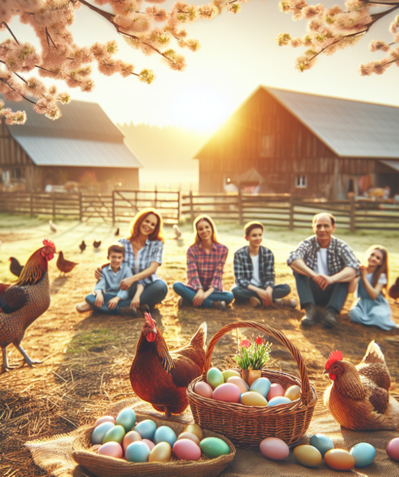 alt_text: Desain Paskah hijau: telur cokelat berubah jadi bom benih, berfokus pada keberlanjutan.