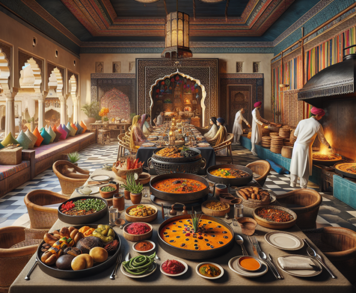 "alt_text": "Sheraton Grand Bangalore dihiasi warna-warni untuk Pesona Festival Rajasthani."