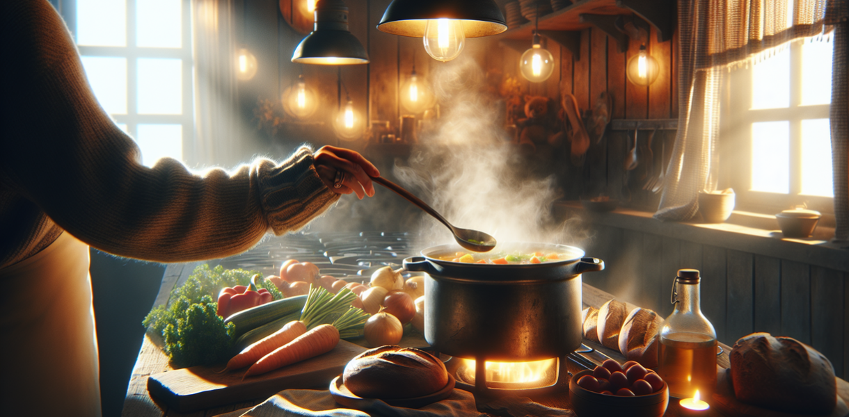 alt_text: Semangkuk chowder hangat dengan sayuran dan krim, sempurna untuk mengusir rasa dingin.