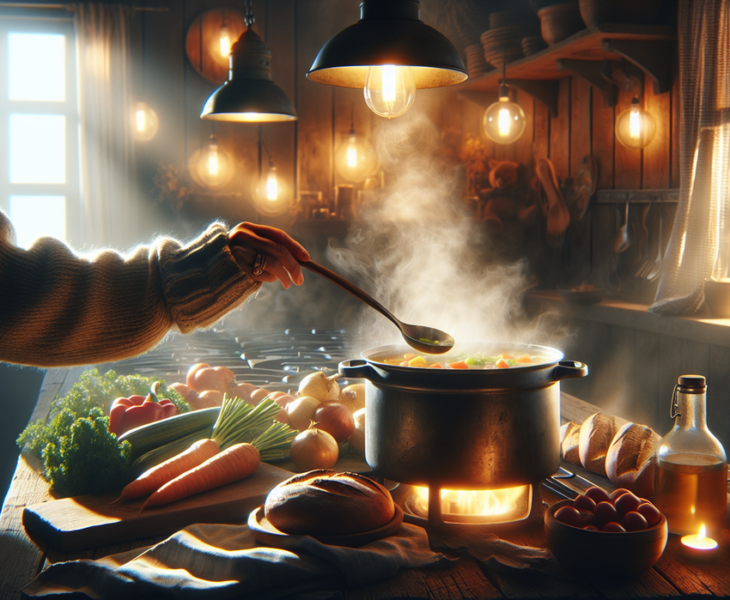 alt_text: Semangkuk chowder hangat dengan sayuran dan krim, sempurna untuk mengusir rasa dingin.