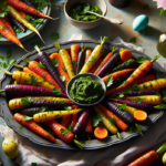 alt_text: "Wortel panggang yang menggugah selera, sempurna untuk hidangan Paskah."