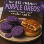 alt_text: Kemasan Oreo edisi BTS dengan logo khas, menghadirkan kolaborasi unik yang menarik perhatian.