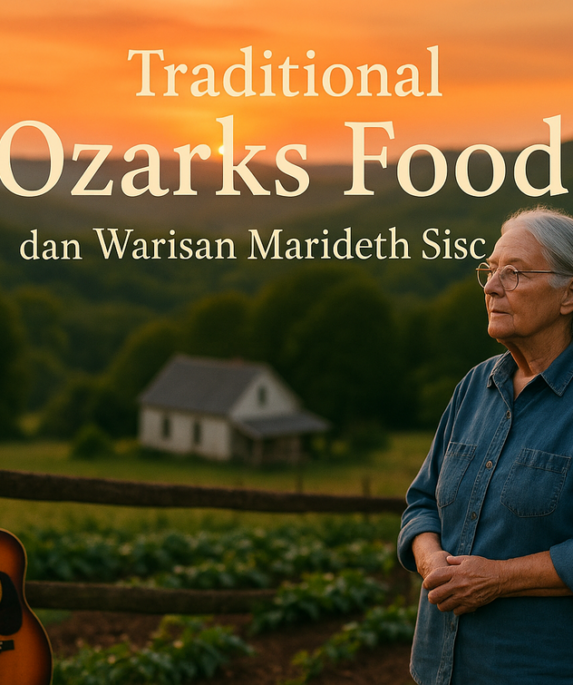 alt_text: Makanan tradisional Ozarks dan warisan budaya dari Marideth Sisco.