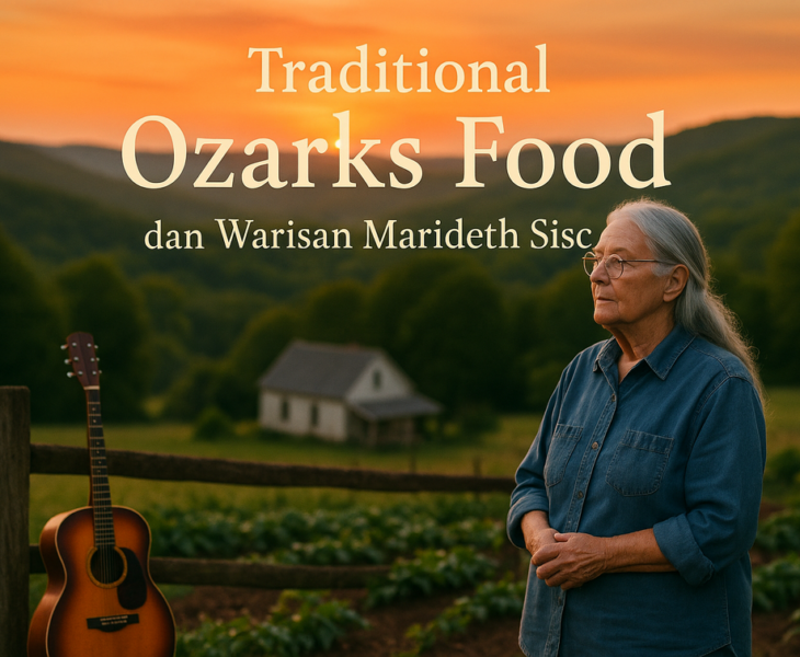 alt_text: Makanan tradisional Ozarks dan warisan budaya dari Marideth Sisco.