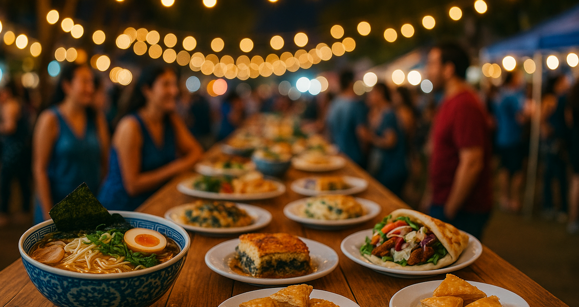 alt_text: CI Foodie menjelajah kuliner ramen otentik dan hidangan Yunani di Houston.