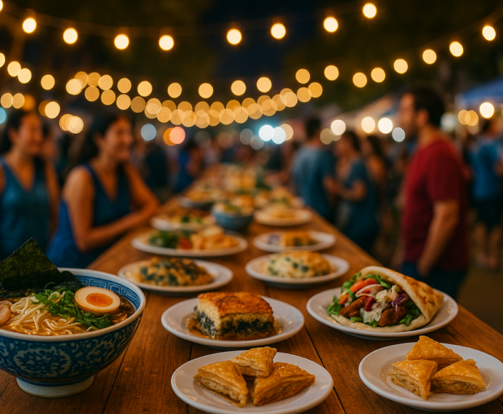alt_text: CI Foodie menjelajah kuliner ramen otentik dan hidangan Yunani di Houston.