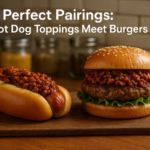 alt_text: Hot dog dengan topping unik yang memperkaya cita rasa mirip burger, menggoda selera.