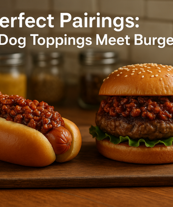 alt_text: Hot dog dengan topping unik yang memperkaya cita rasa mirip burger, menggoda selera.