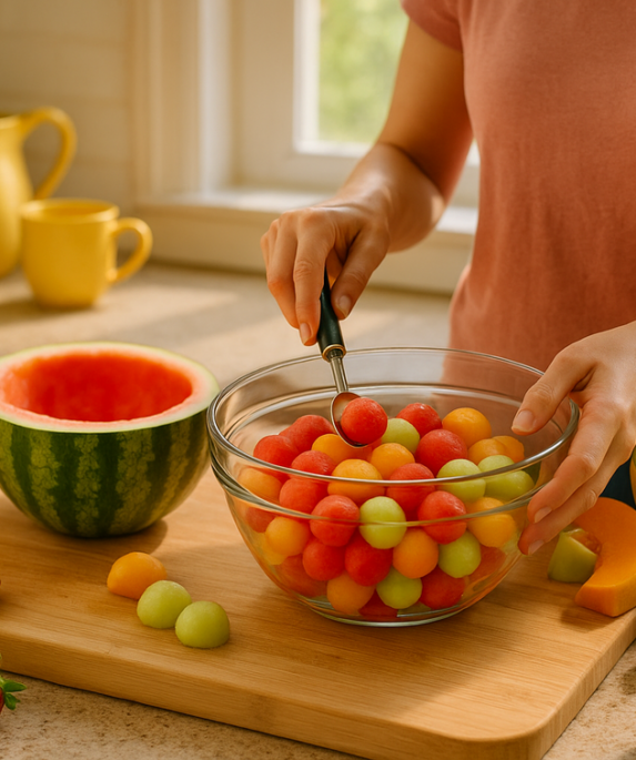 alt_text: Dessert segar khas Chamorro dari Guam, berwarna cerah dengan hiasan buah tropis.