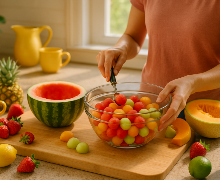 alt_text: Dessert segar khas Chamorro dari Guam, berwarna cerah dengan hiasan buah tropis.