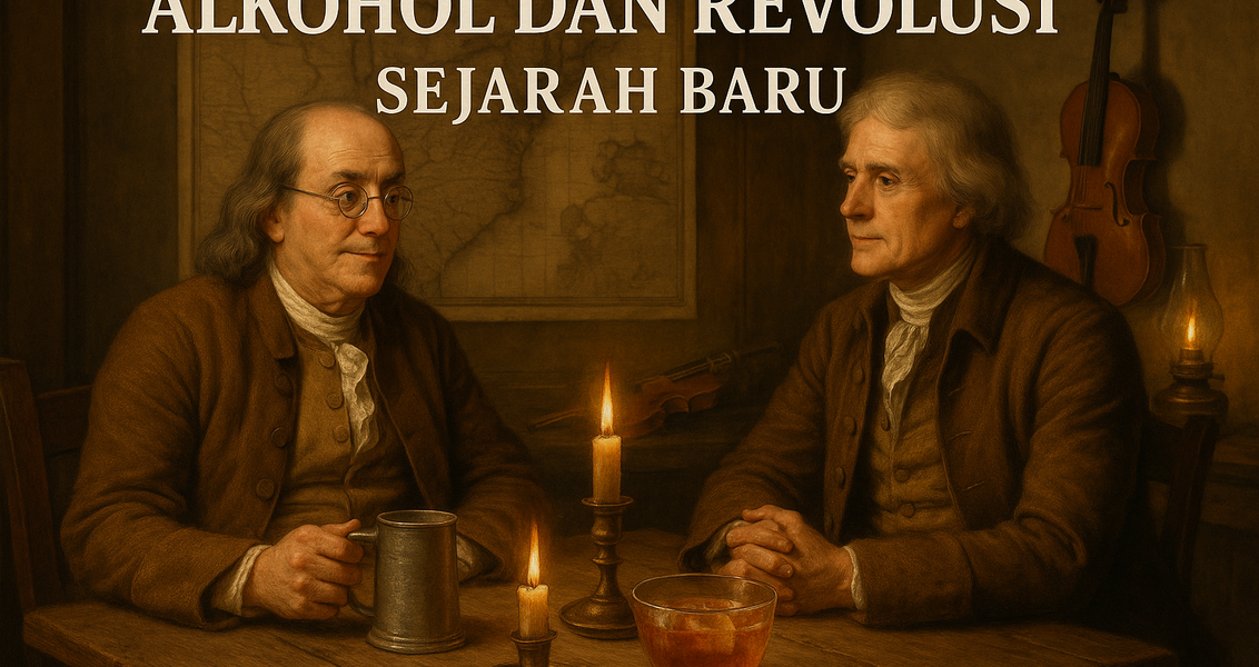 alt_text: Ilustrasi pemberontakan terkait rum dan grog di era para pendiri.
