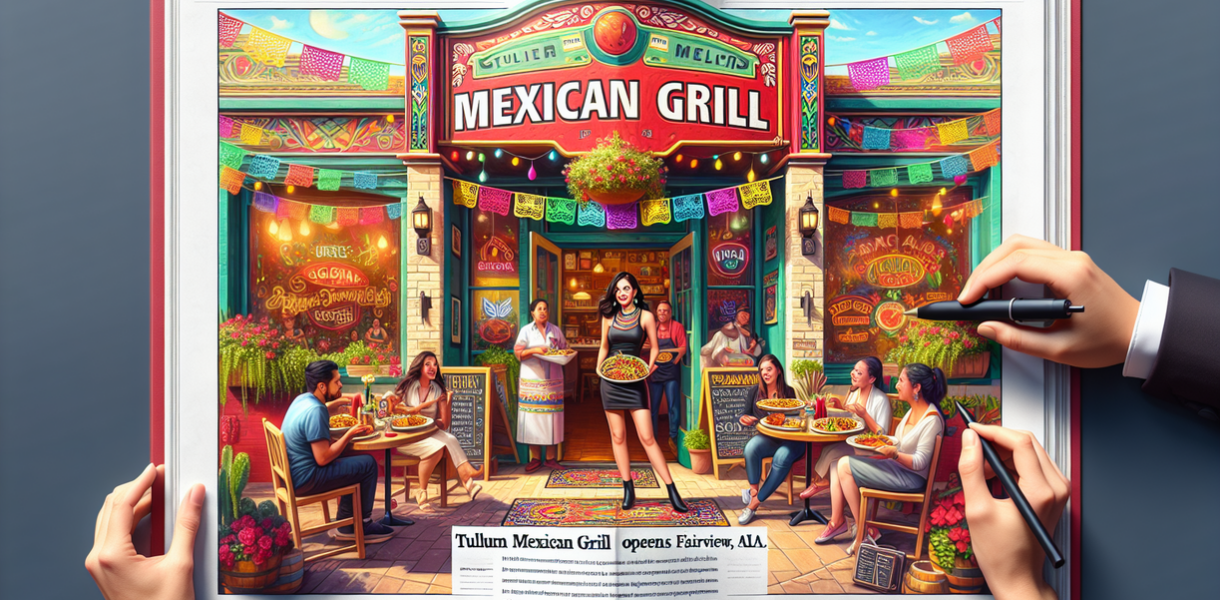 alt_text: Restoran Tulum Mexican Grill terletak di pusat Fairview, menawarkan cita rasa otentik Meksiko.
