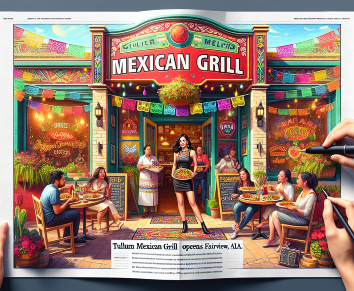 alt_text: Restoran Tulum Mexican Grill terletak di pusat Fairview, menawarkan cita rasa otentik Meksiko.