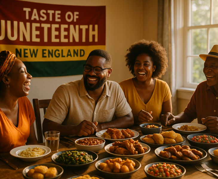 alt_text: Festival Juneteenth merayakan mode, kuliner, dan kebebasan dengan semangat meriah.