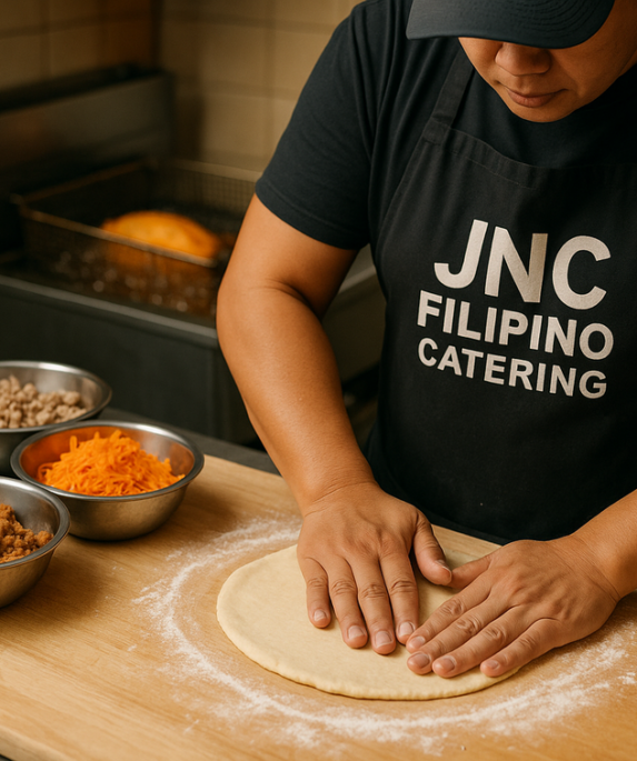 alt_text: Empanada Ilocos khas Filipina jadi viral di festival kuliner San Diego.