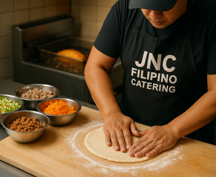 alt_text: Empanada Ilocos khas Filipina jadi viral di festival kuliner San Diego.