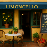 alt_text: Lemon segar, pemandangan laut, dan hidangan khas Amalfi hadir di La Mesa.