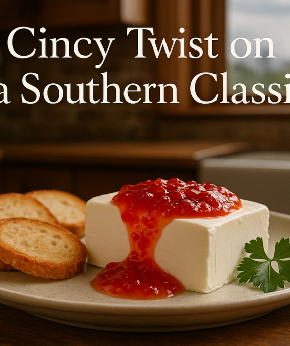alt_text: Cream cheese disajikan dengan topping unik dan rahasia dari restoran terkenal.