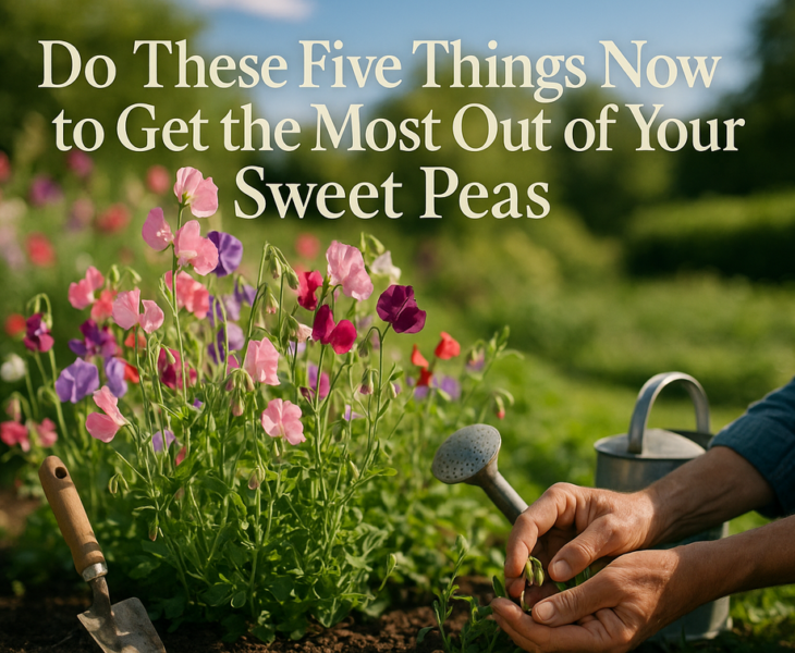 alt_text: Sweet Pea Juni memamerkan kebun penuh bunga, hasil dari hobi berkebun yang susah dihentikan.