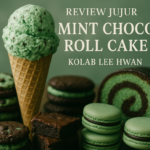 alt_text: Review objektif tentang Mint Choco Roll Cake kolaborasi dengan Lee Hwan.