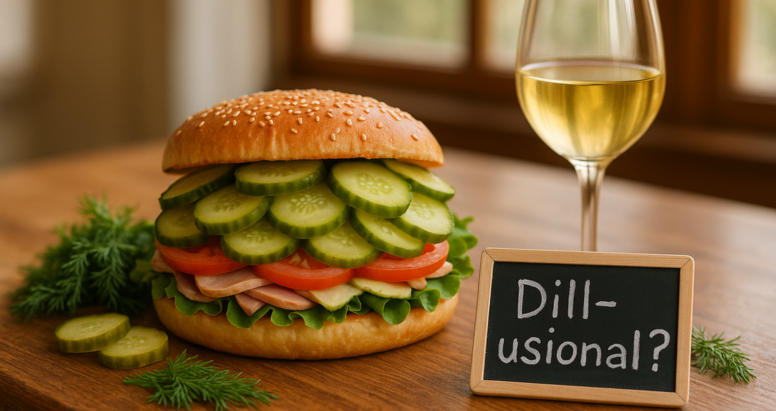 alt_text: Acar dan wine di atas meja untuk uji rasa unik.