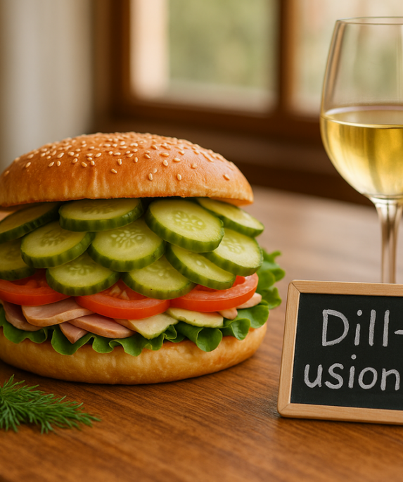 alt_text: Acar dan wine di atas meja untuk uji rasa unik.