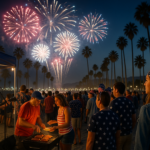 alt_text: Perayaan semarak 250 tahun Amerika di Santa Barbara dengan parade dan bendera nasional.