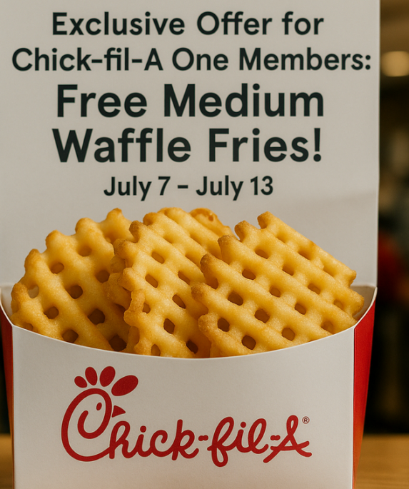 alt_text: Promo Chick-fil-A: Dapatkan waffle fries gratis minggu ini di gerai-gerai terdekat.