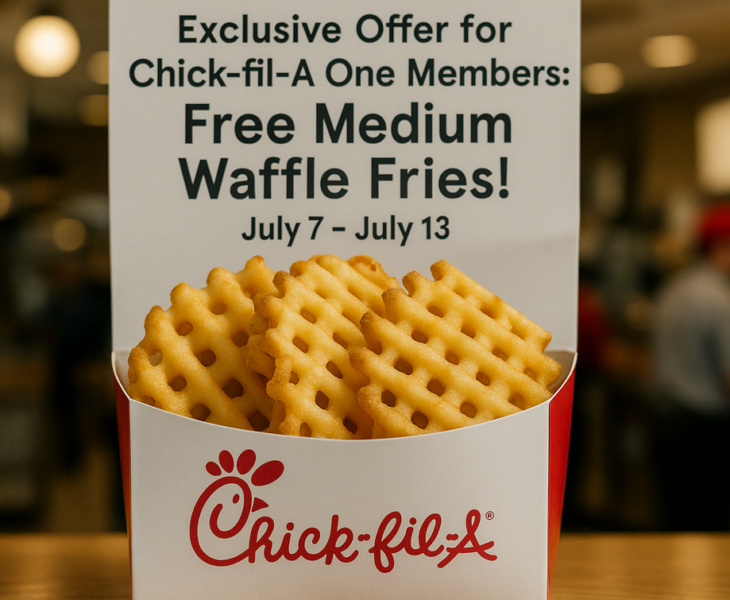 alt_text: Promo Chick-fil-A: Dapatkan waffle fries gratis minggu ini di gerai-gerai terdekat.