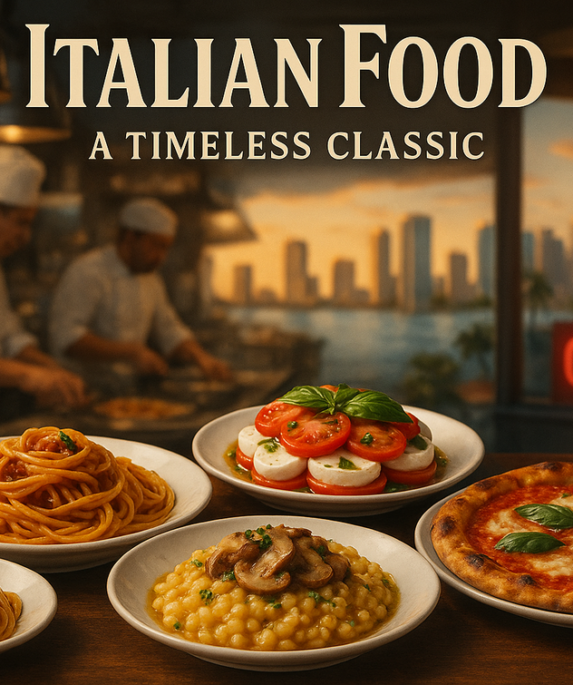 alt_text: Restoran Italia di Miami Beach dengan suasana pantai dan hidangan otentik.