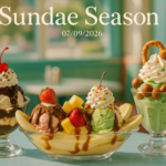 alt_text: Sundae dengan topping berlimpah, menandai musim manis penuh cita rasa dan kreativitas.