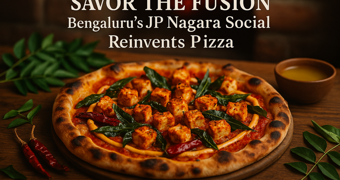 alt_text: Daftar restoran terbaik di JP Nagar yang menyajikan Pizza Rasa Selatan.