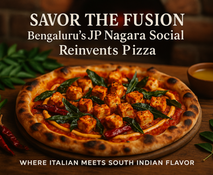 alt_text: Daftar restoran terbaik di JP Nagar yang menyajikan Pizza Rasa Selatan.