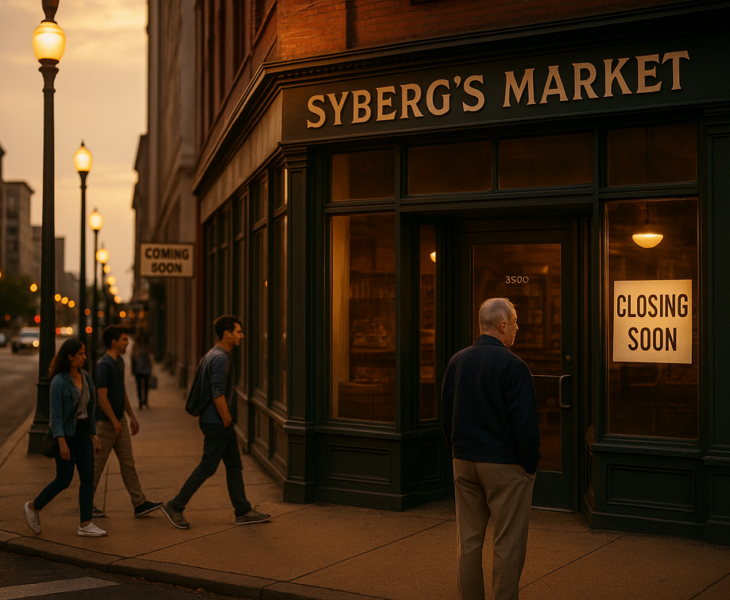 alt_text: Syberg’s Market tutup, warga mengenang masa lalu dengan kenangan makanan dan minuman mereka.