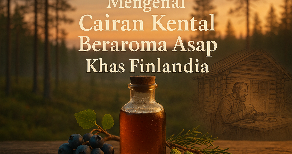 Rahasia nikmat cairan tumbuhan Finlandia, dengan aroma asap tar yang khas dan memikat.