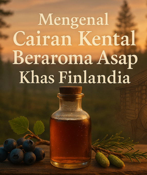 Rahasia nikmat cairan tumbuhan Finlandia, dengan aroma asap tar yang khas dan memikat.