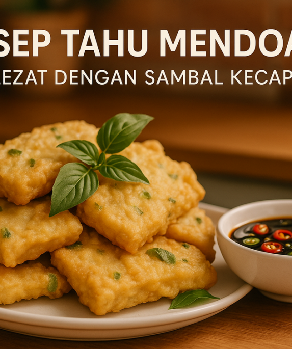"Tahu mendoan rumahan: gurih, renyah, dan nikmat dengan bumbu rahasia."