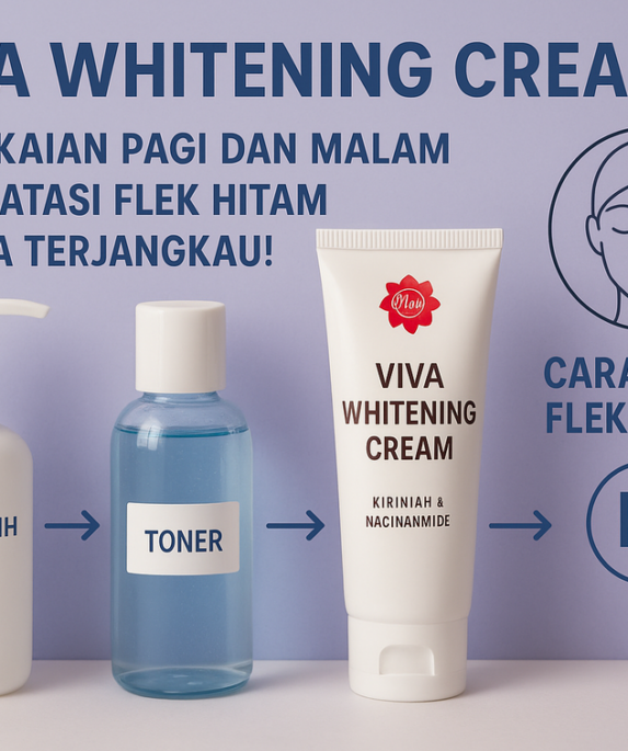Langkah-langkah penggunaan Viva Whitening Cream untuk kulit cerah: aplikasikan bersih dan merata.