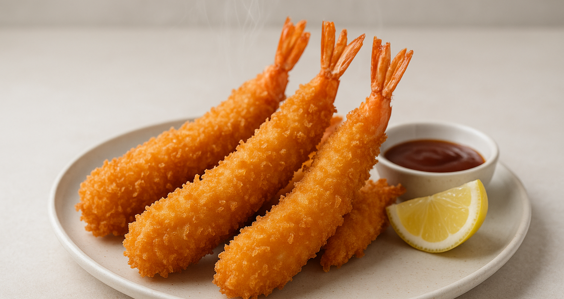 "Udang Ebi Furai renyah, suguhan restoran nikmat di rumah. Gurih dan lezat untuk disantap!"