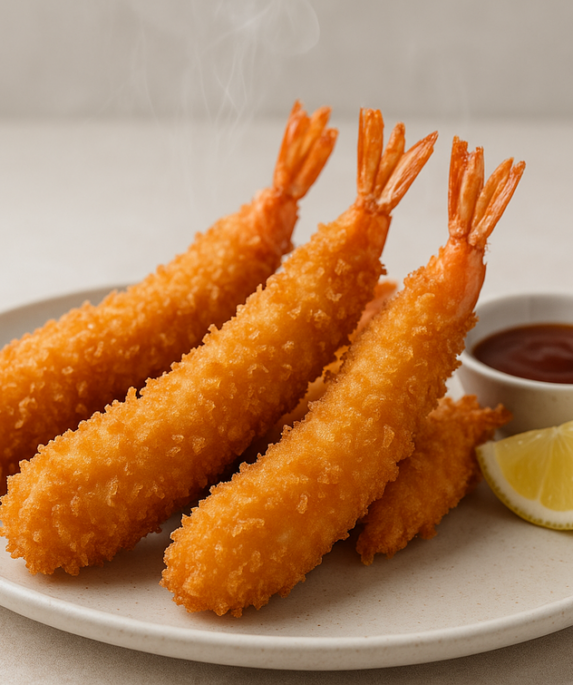 "Udang Ebi Furai renyah, suguhan restoran nikmat di rumah. Gurih dan lezat untuk disantap!"