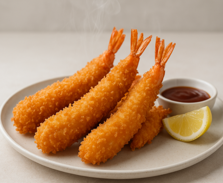 "Udang Ebi Furai renyah, suguhan restoran nikmat di rumah. Gurih dan lezat untuk disantap!"